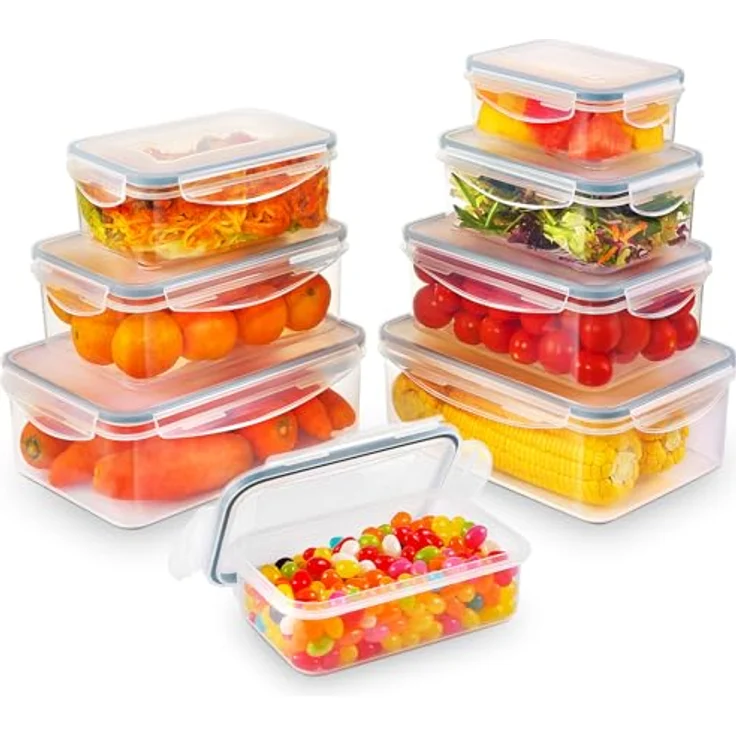 YASHE Frischhaltedose Set, 12-teilig, BPA-frei, 100% auslaufsicher, luftdicht, mikrowellen- und spülmaschinengeeignet, verschiedene Größen 0,5L-2,5L – Bild 8