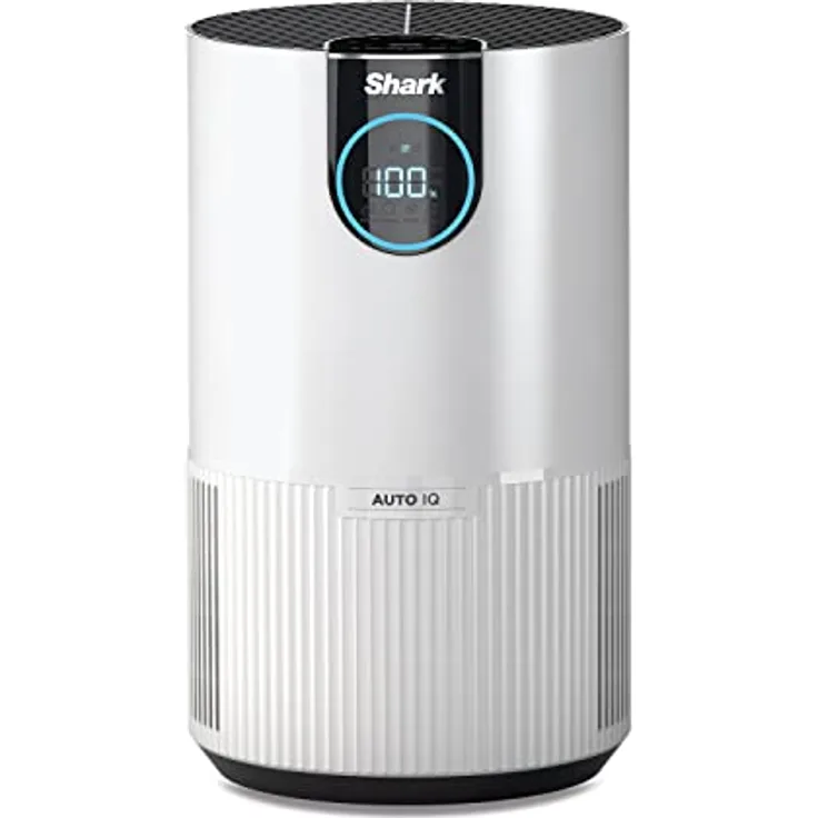 Shark HEPA Luftreiniger [HP100EU] Entfernt Allergene, Schimmel, Bakterien und Partikel, HEPA-Filter, automatische Luftqualitätsüberwachung, leise, weiß