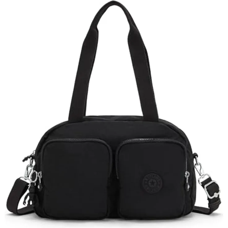Kipling Basic Cool Defea, Schultertasche 33 cm mit 2 großen Außentaschen, Schwarz