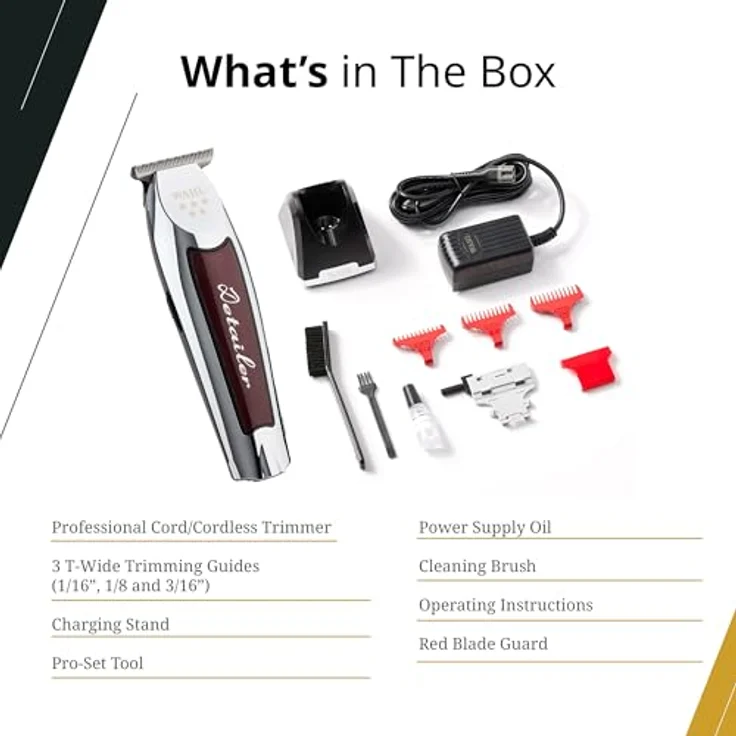 Wahl Professional Detailer Li #8171-5 Star Series Lithium-Ion Cord/Cordless Ultra Close Trim in schwarz - 100 Minute Run Time – Bild 4