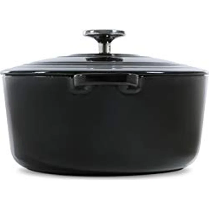 BK Cookware H6071.524 BK Bourgogne Schmortopf 24 cm-4.2L, liertes Gusseisen, Deckel mit Tropfringen, Induktions--Backofengeeignet, Spülmaschinenfest, Jet Schwarz – Bild 12
