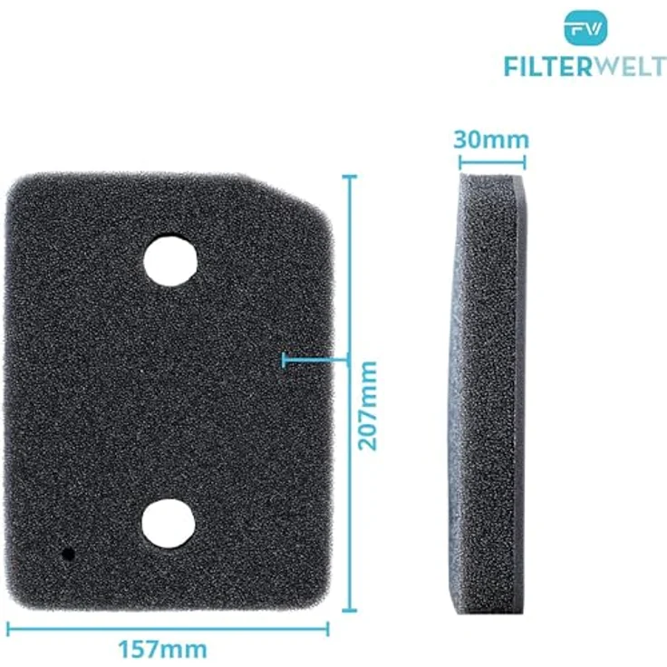 Filterwelt Filter kompatibel mit Miele T1 9164761, Schwammfilter für Wärmepumpentrockner, Fein-Grob, 207 x 157 x 30mm, Kondenstrockner Fusselfilter – Bild 3