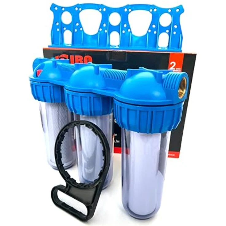 IBO 003482, Untertischwasserfilter, transparenter Kunststoff mit Hochleistungsfiltern, Blau – Bild 2