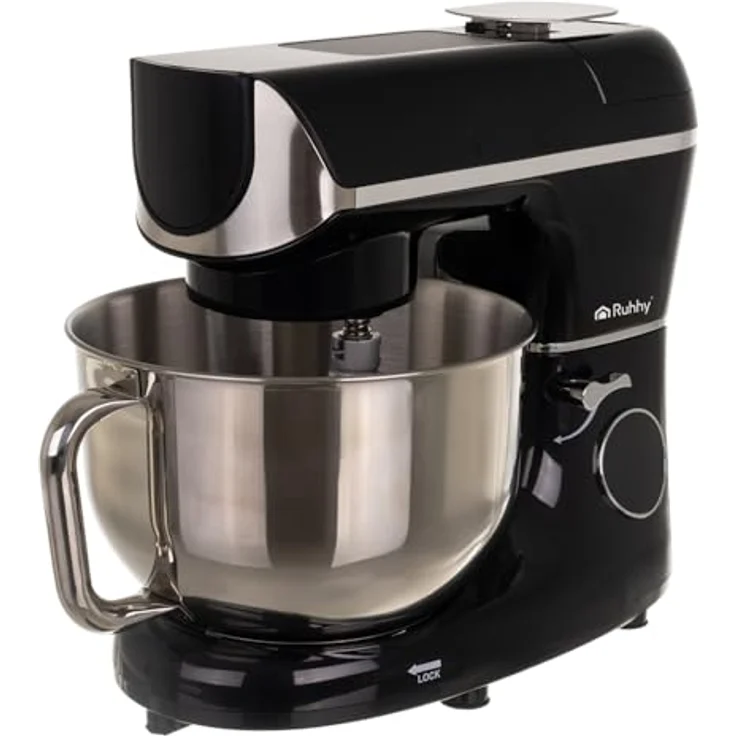 RUHHY Küchenmaschine mit beheizbarer Rührschüssel 5,5L – integrierte Waage, Timer & Display, 11 Geschwindigkeitsstufen, leise & leistungsstark für Brot, Pizza & Kuchen – Bild 3