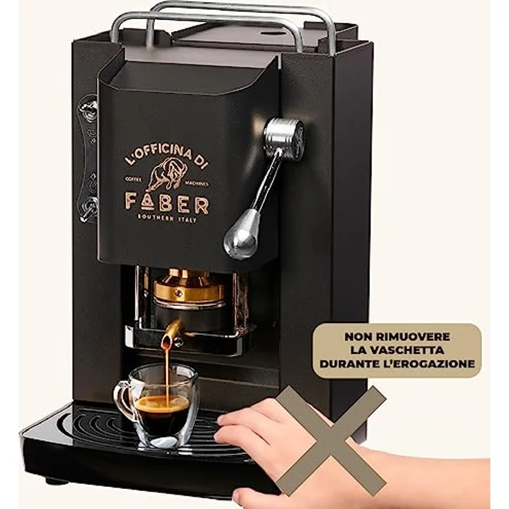 Faber Coffee Machines Pro Deluxe Espressomaschine ESE Pad 44 mm, Tassenwärmer, schnelle Aufheizung, einfache Reinigung, Chrom-Finish – Bild 8
