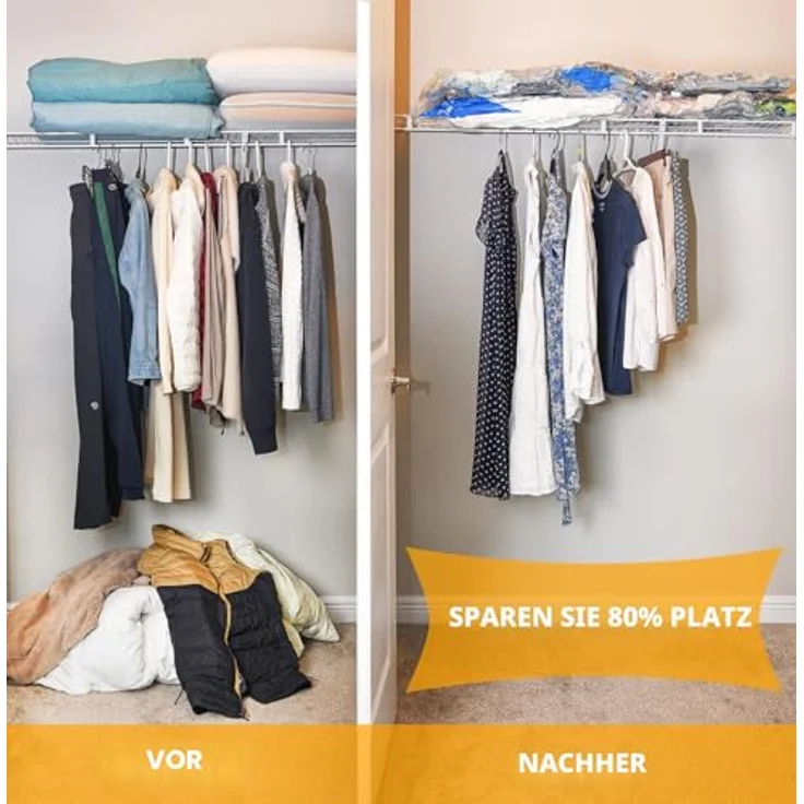 MEIQIHOME 7er Set Jumbo Vakuumbeutel, wiederverwendbare, platzsparende Aufbewahrungsbeutel für Kleidung & Bettwäsche, 100 x 70 cm, reißfest und luftdicht – Bild 2