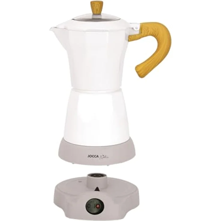 Jocca Elektrische Espresso Kaffeemaschine in Weiß für bis zu 6 Tassen mit 360° drehbarem Kopf und Espressokanne – Bild 6