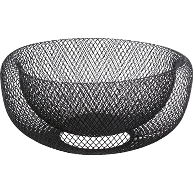 SECRET DE GOURMET Maschenkorb, Metall Obstkorb, schwarz, Durchmesser 27 cm – Bild 1