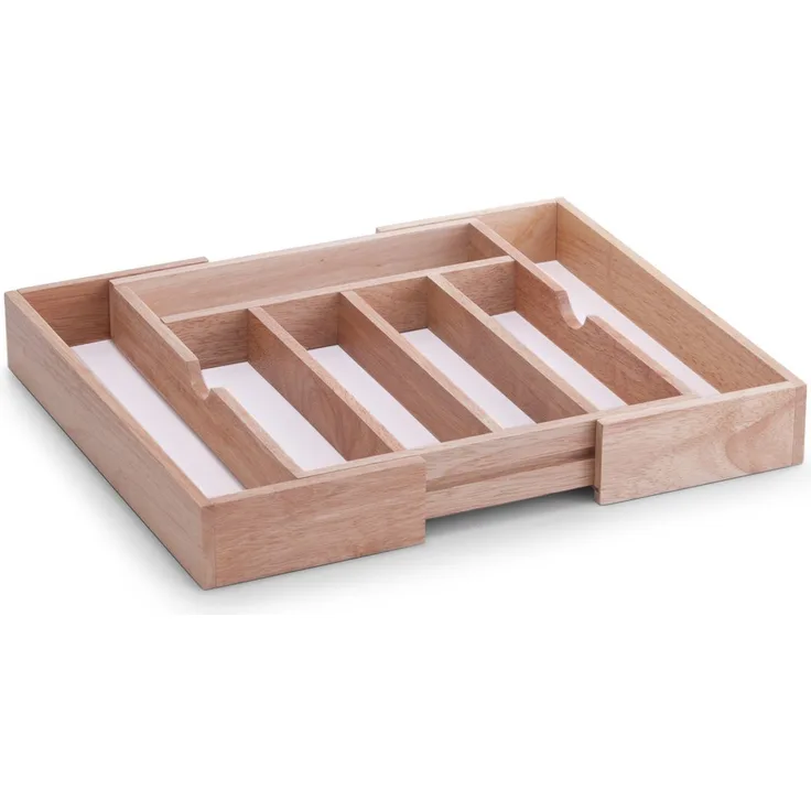 Zeller Present Besteckkasten, ausziehbar, Gummibaumholz, 5-7 Fächer, Melamin beschichtet
