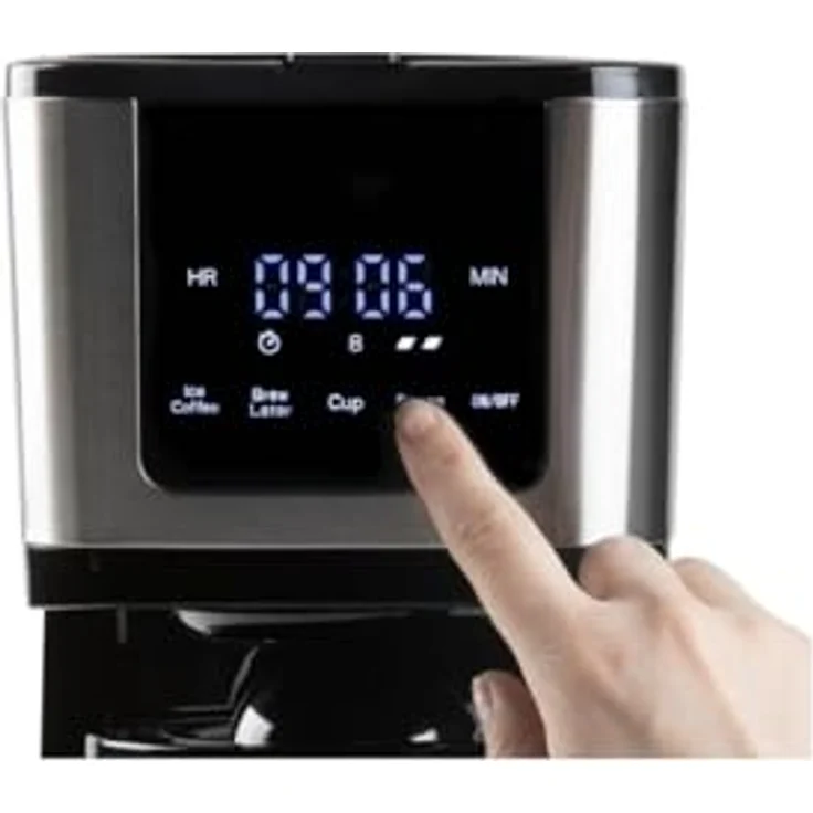 Domo CAFETIÈRE DO733K 1,25L 10 TASSES MUG 400ML COMMANDES TACTILES/ÉCRAN LED FILTRE PERMANENT, Filterkaffeemaschine, Schwarz – Bild 3