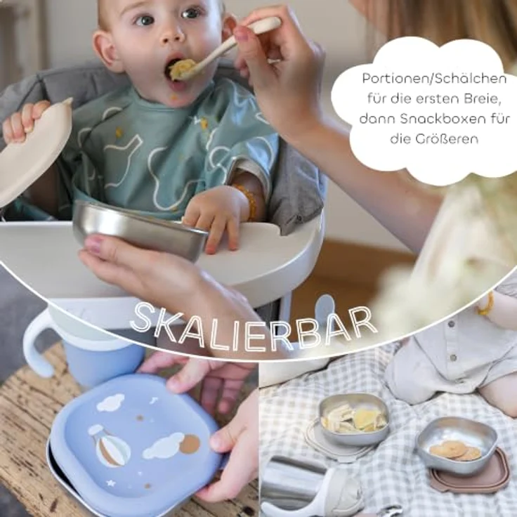 BÉABA, 3er-Set Edelstahlbehälter für Babys,Pürees und Snacks, auslaufsicher, bruchsicher, mikrowellen- & gefriergeeignet, BPA-frei, geruchsneutral, langlebige Aufbewahrungsdosen, 250 ml, Adventure – Bild 5