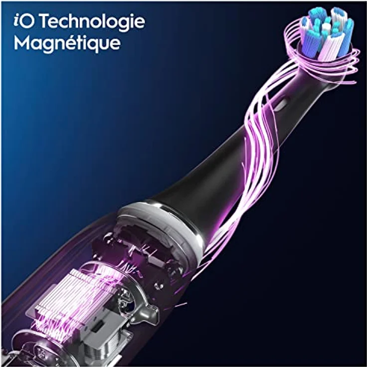 Oral-B iO Series 10 Elektrische Zahnbürste + Ersatzbürste , Bluetooth, 7 Bürstmodi, Coaching, 1 Reisetasche, 1 Tasche, Schwarz / Cosmic Black (Verpackung kann variieren). – Bild 3