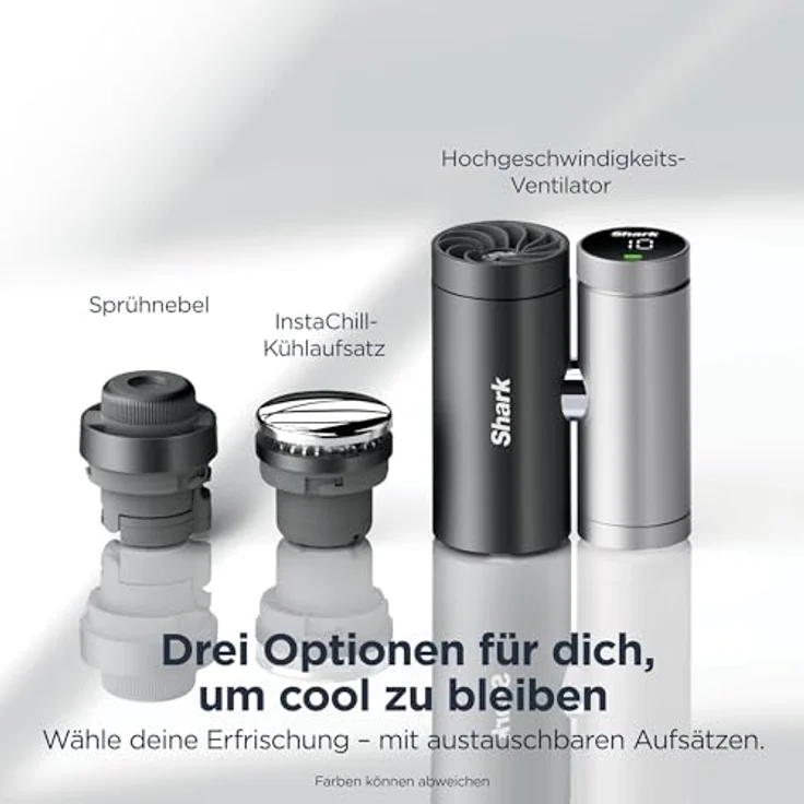 Shark ChillPill 3-in-1 Ventilator mit HydroGo Sprühnebel, InstaChill Kühlplatte & 7,5 m/s Luftstrom – Tragbar für Indoor & Outdoor – Beige – Bild 3