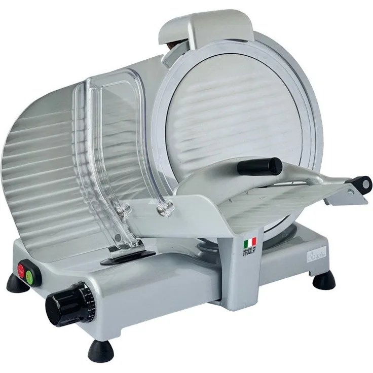 BiKitchen Allesschneider Bikitchen AS3000 für Aufschnitt, 30cm Hohlschliff Messer, silberne Gastro-Optik