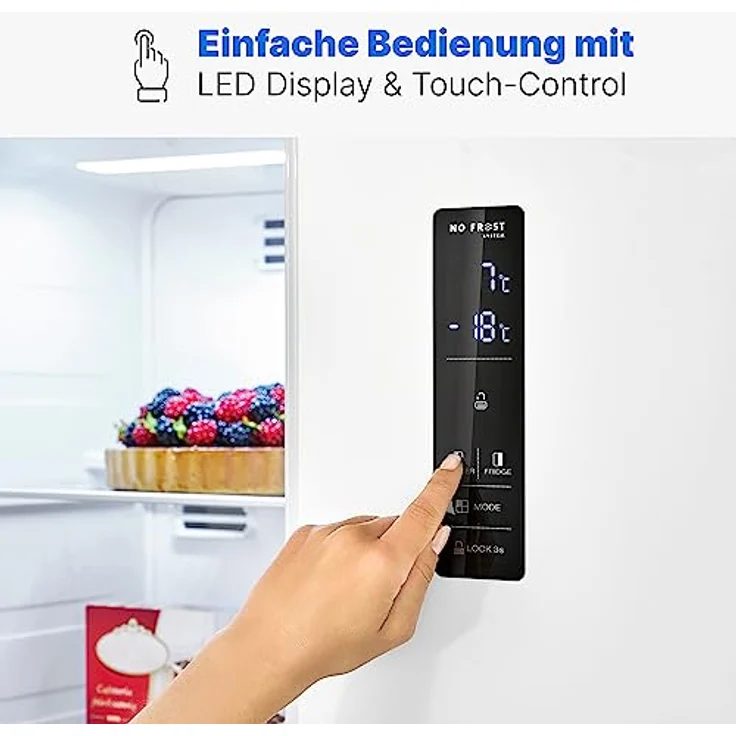 Bomann® Side by Side Kühl Gefrierkombination mit Total No Frost und 442L Nutzinhalt, Kühlschrank Side by Side mit MultiAirflow-Technologie, Verbrauch 287 kWh/Jahr - 177x90x59cm - SBS 7344 weiß – Bild 4