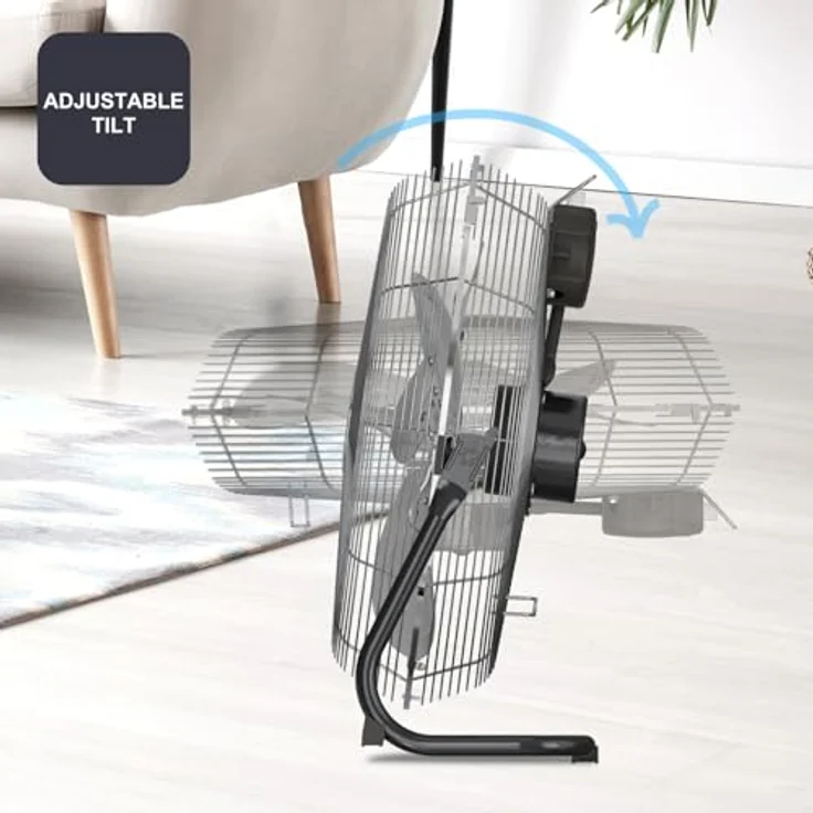 Black & Decker BXEFF61E, Standventilator, höhenverstellbar mit 3 Geschwindigkeiten und leisen Betrieb, Silber – Bild 5
