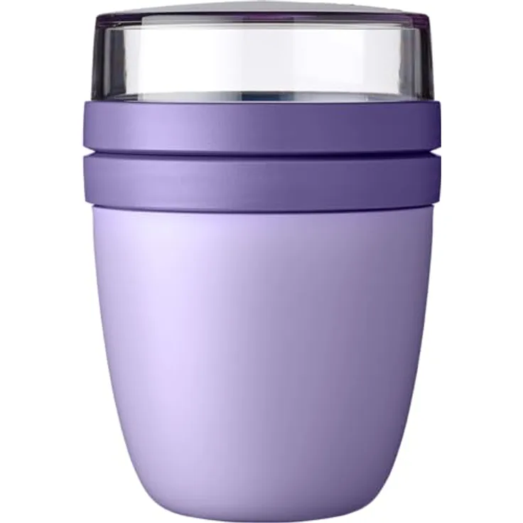 Mepal Lunchpot Ellipse, praktischer Müslibecher mit 500 ml + 200 ml Trennsystem, Vivid Lilac, mikrowellen- und spülmaschinengeeignet