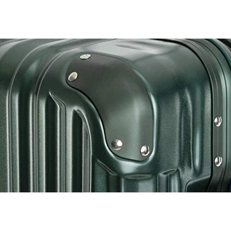 Travelhouse London Koffer Grün M-65cm · Alu-Rahmen · Polykarbonat Hartschale · Trolley Reisekoffer Reisegepäck · 2X TSA Zahlenschloss · 4X Doppelräder · 360° Rollen · Vol. 67L - Leichtgewichtiger Reisetrolley mit leise laufenden Rollen – Bild 4