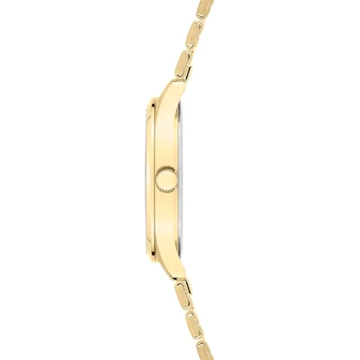 Liebeskind Quarzuhr Damen, 33 mm Edelstahlgehäuse gold teilmattiert, klassisches Design, 5 ATM wasserdicht, Lederarmband – Bild 3