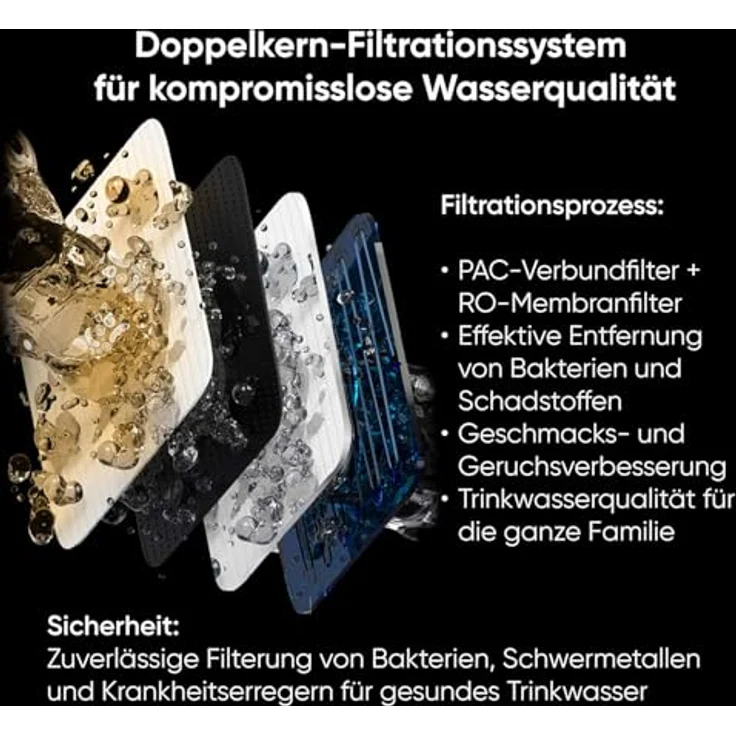BEM Unicora Wasserfilter Umkehrosmoseanlage mit UV-Direktanschluss, Heißwasserspender, 6 Temperaturstufen, TDS Monitor – Bild 7