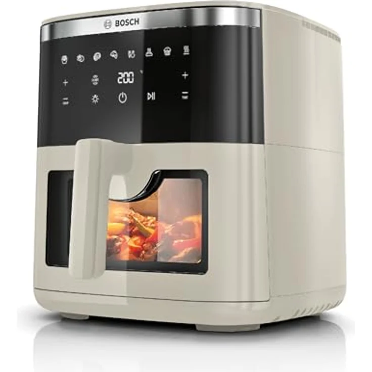 Bosch Heißluftfritteuse Serie 6 MAF671C0, XXL Air Fryer in creme, 7,2 L, beleuchtetes Sichtfenster, 7 voreingestellte Programme, bis zu 65% schnelleres Kochen – Bild 1