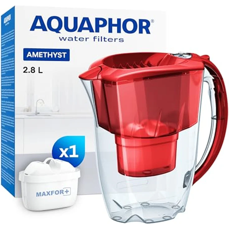 AQUAPHOR Amethyst MAXFOR+ Wasserfilter, Kunststoff, Rubin, 25.5 – Bild 2