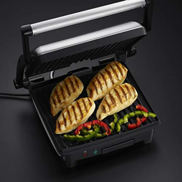 Russell Hobbs Kontaktgrill 3-in-1 1800 Watt: Tischgrill geöffnete Grillplatten | Panini & Sandwich Maker | Kontakt- Grill gleichzeitig von beiden Seiten, antihaftbeschichtete Platten, 17888-56 – Bild 2