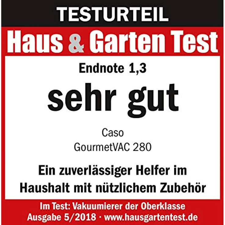 CASO GourmetVAC 280 - Vakuumierer - doppelte Schweißnaht - Kolbenpumpe (15L-min) und kraftvoller Motor - regulierbare Vakuumstärke & Schweißzeit- Inkl. 10 Beutel 20 x 30 cm – Bild 3