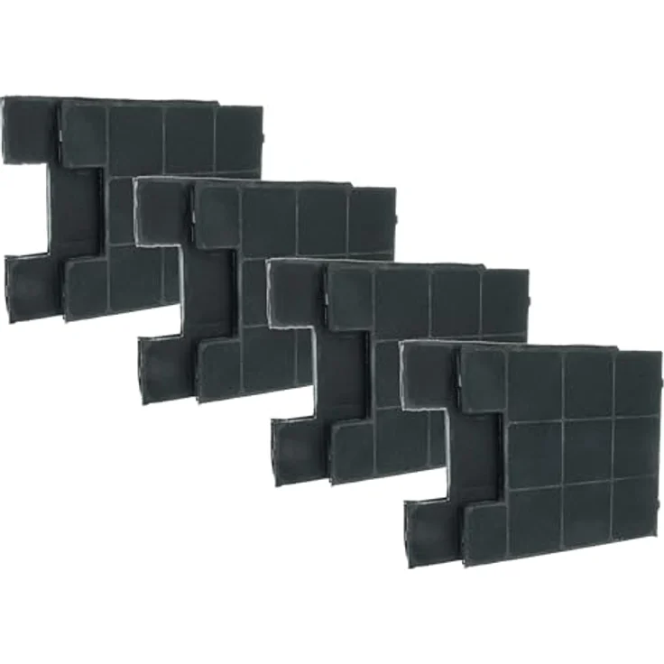 vhbw 8x Aktivkohlefilter, kompatibel mit Amica Dunstabzugshauben KH 17170 E, KH 17159-3 E, KH 17159-2 E, KH 17159 E, KH 17129-3 E, KH 17129 E, schwarzes Küchen-Zubehör für verbesserte Umluft – Bild 1