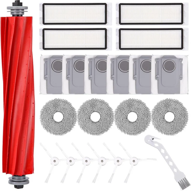 FELIXLEO Saugroboter Zubehör-Set, 66-tlg. kompatibel mit Roborock P10 Q Revo, inklusive Hauptbürste, Filter, Staubbeutel und Reinigungstüchern