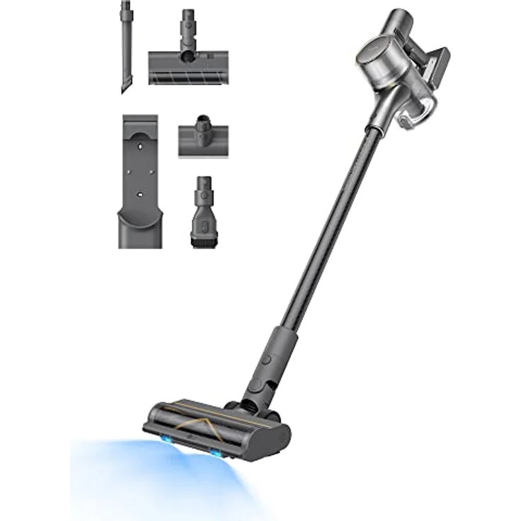 Dreame R20 Kabelloser Staubsauger, 190AW Starke Saugkraft, 90min Lange Laufzeit, Schmutzerkennung, LED-Bildschirm, blaues LED-Licht, kein verwickeln, ideal für Hausreinigung, Tierhaare, Teppiche – Bild 1