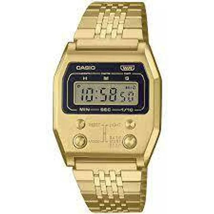 Casio Vintage A1100G-5EF Edgy Herrenuhr Digital Gold IP – Bild 2