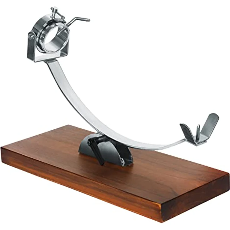 Nerthus FIJ 853 Jamonero Giratorio con Cabezal telescópico y base ajustable FIJ 853 Drehkopf Boden Schinkenhalter mit drehbarem Kopf und verstellbarer Basis, Holz Edelstahl, Braun – Bild 1