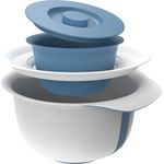 Rotho Rührschüssel 4 l FRESH, Horizon blau, ergonomisch mit praktischem Griff