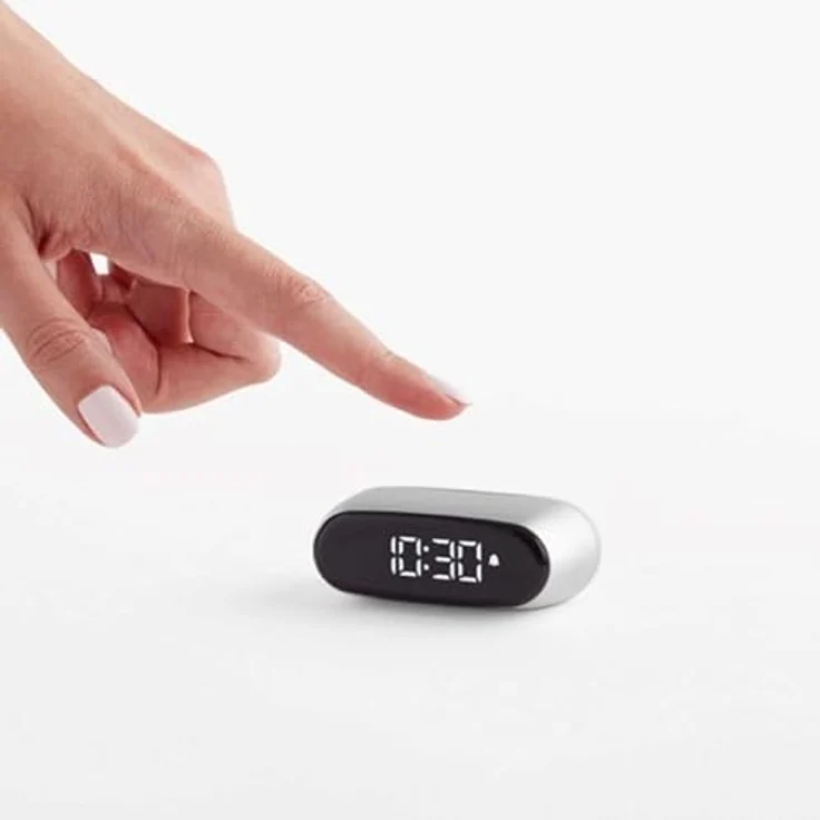 Lexon MINUT, kompakter Mini-Wecker mit VA-LCD-Display, Pure Black, Touch-Steuerung, Snooze-Funktion, wiederaufladbarem Akku und Aluminium-Finish – Bild 5