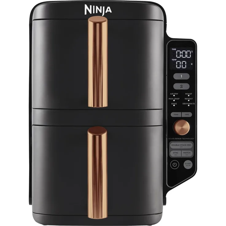 NINJA Heißluftfritteuse Double Stack XL Schwarz/Kupfer SL400EUCP, 2470,00 W