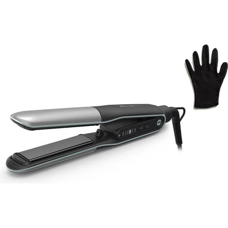 Rowenta Thermostyle SF7120E0, Glätteisen mit Temperaturregulation, Titanbeschichtung und Ionen-Funktion, inklusive schützenden Thermohandschuhen