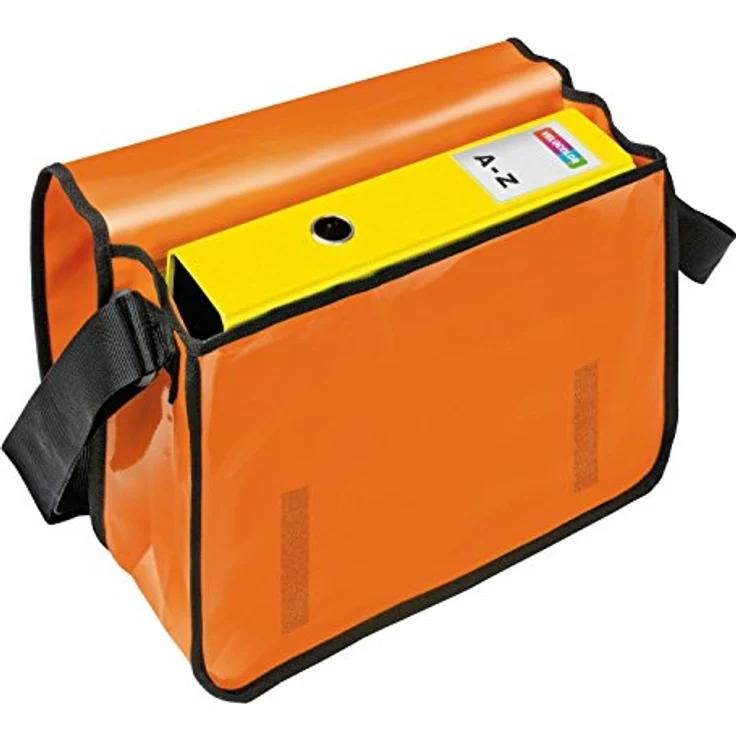 VELOFLEX Umhängetasche VELOCOLOR® 70003, orange, aus LKW-Plane, mit großem Hauptfach für breiten Ordner A4 – Bild 2