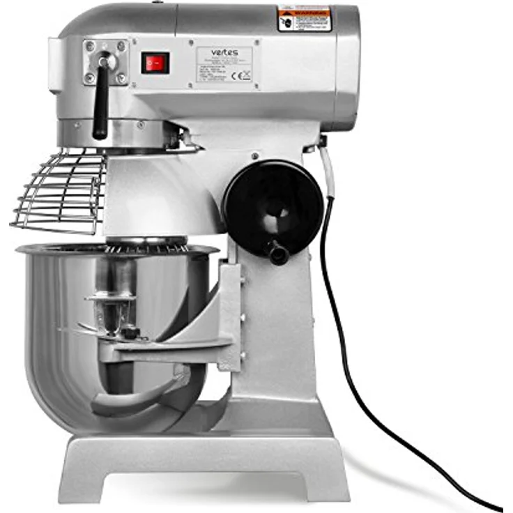 VERTES FD1-TKM-20, Professionelle Teigknetmaschine mit 20L Edelstahl-Rührschüssel, 1100 Watt, Planetenrührwerk, 3 Geschwindigkeitsstufen – Bild 3
