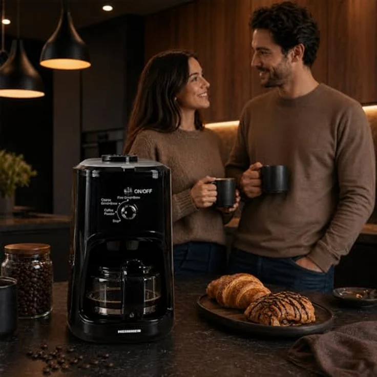 Heinner Grind Control HCM-900RBK, Filterkaffeemaschine mit 900 W, 0,6 L, 36 g Mahlkapazität, einstellbarem Mahlgrad Fein/Grob, Schwarz – Bild 9