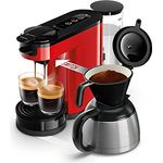 Philips Domestic Appliances SENSEO Switch Pad- und Filterkaffeemaschine, 2-in-1-Brühtechnologie, 1-Liter-Wasserbehälter, 7 Tassen in einem Durchgang, Monzarot (HD6592/84)