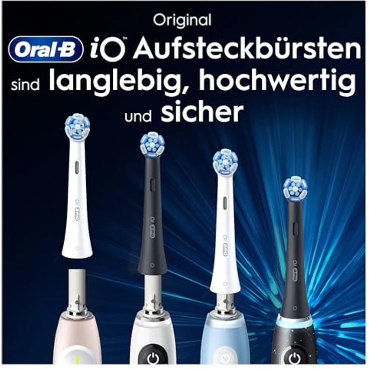 Oral-B iO Ultimative Reinigung, Aufsteckbürsten 8er Pack mit Mikrovibrationen und farbwechselnden Borsten, Schwarz – Bild 7