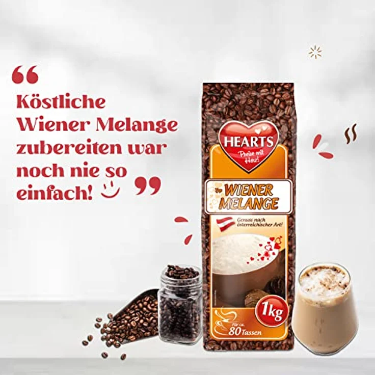 Hearts Cappuccino Wiener Melange 1kg – Bild 7