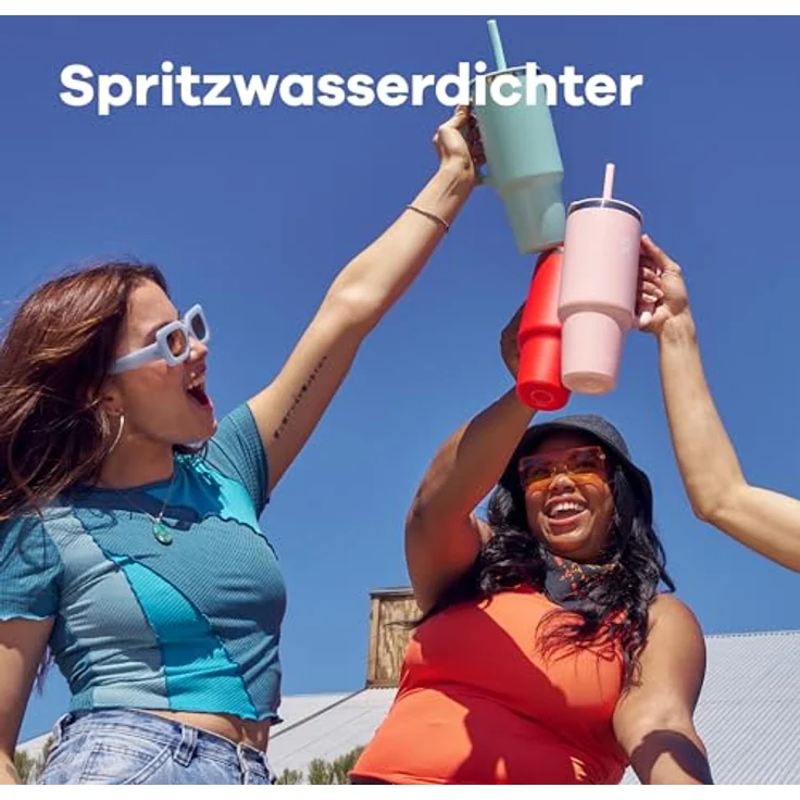Hydro Flask - Travel Tumbler - Thermobecher 946 ml (32 Oz) mit verschließbarem Press-In-Strohhalmdeckel - Edelstahl - Doppelwandige Vakuumisolierung - Spritzwassergeschützter Deckel - Black – Bild 3