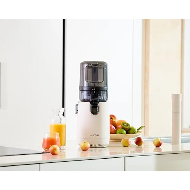 Hurom E50ST, Slow Juicer mit automatischer Zutatenzufuhr, schonender Entsaftungstechnologie, Farbe: Weiß – Bild 4