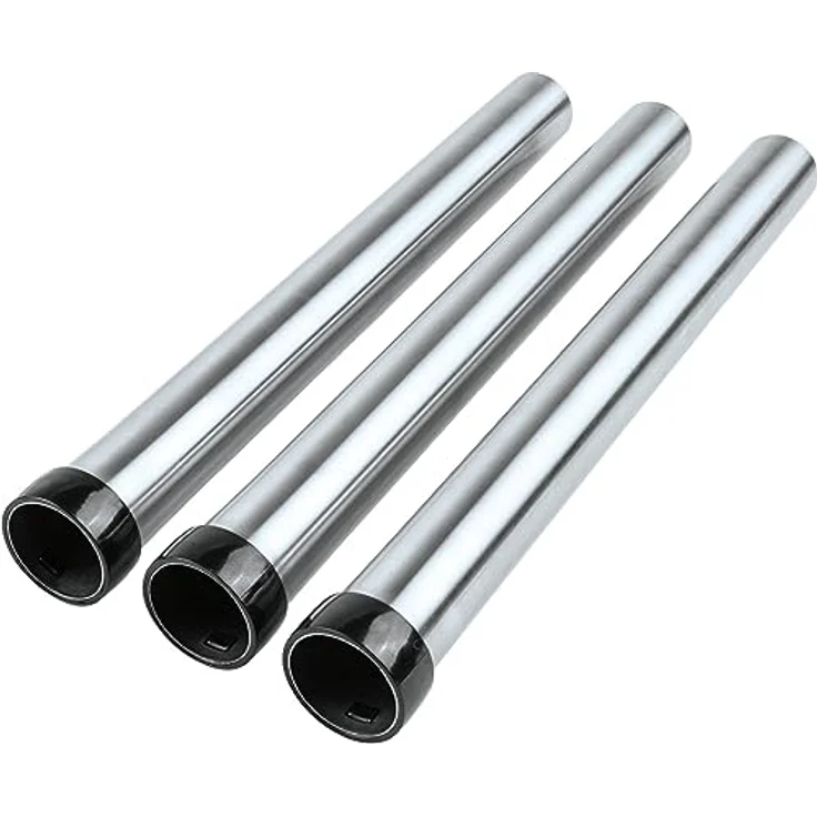 Makita Saugrohrset gerade, 3-teilig aus rostfreiem Edelstahl, 350 mm Länge, für Saugdüsen 35/36 mm, Silber – Bild 1