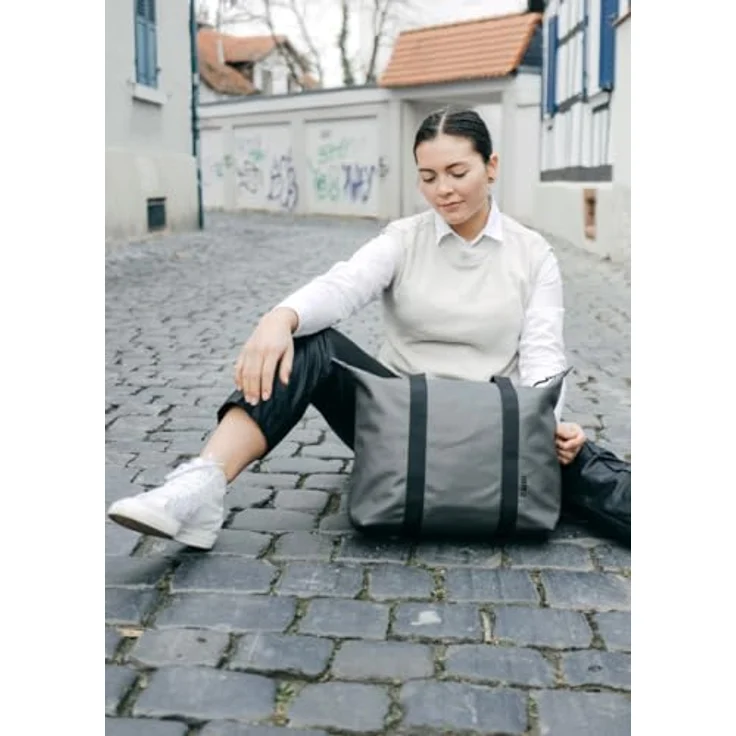Zwei Cargo Shopper Tasche 51 cm, Einkaufstasche aus 100% Polyurethan in grau – Bild 3