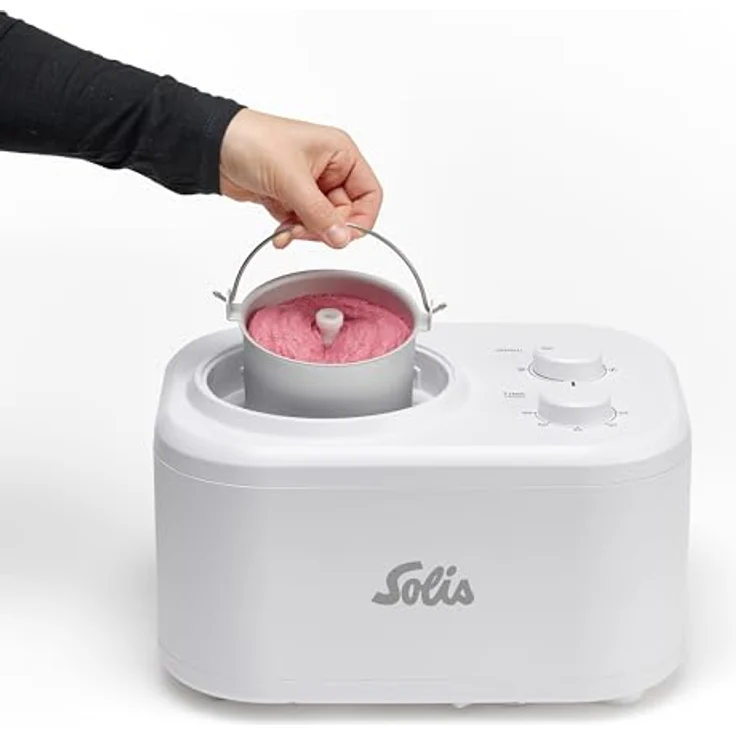 SOLIS OF SWITZERLAND Eismaschine Gelatissima Typ 8503, 1 l, 100 W, Drehregler, Timer, BPA-frei – Bild 3
