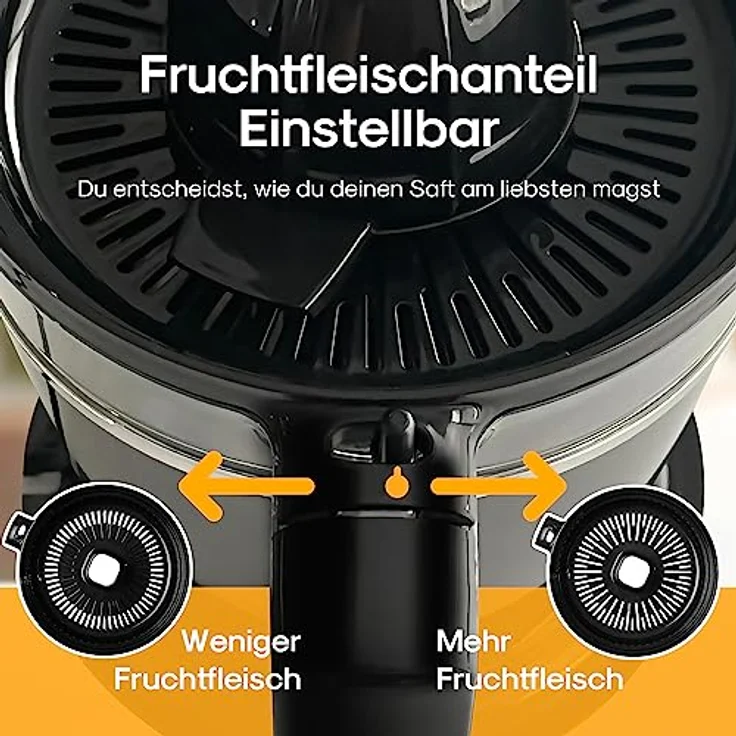 LEBENLANG Saftpresse elektrisch 800ml & Verstellbares Sieb - Orangenpresse, Zitruspresse, Zitronenpresse Obstpresse I Orangensaftpresse Citruspresse elektronisch Orange Juicer – Bild 2