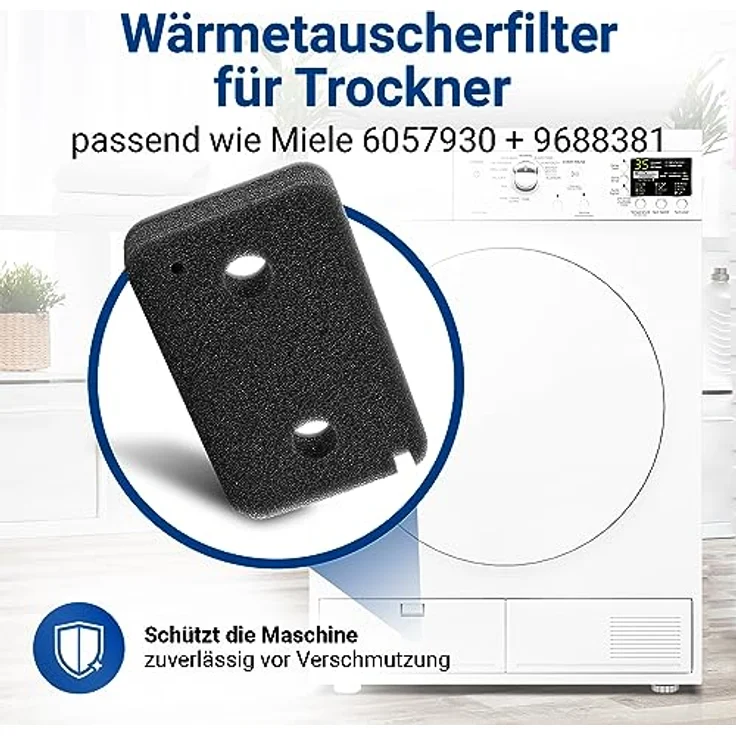 VIOKS Sockelfilter 220x135x30 mm, Ersatz für Miele 9499230 Trocknerfilter, hochwertiger Schaumstofffilter für Wärmepumpentrockner – Bild 2